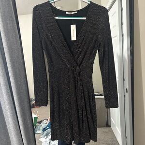 Francesca's Collections Black Dress with Silver Accents